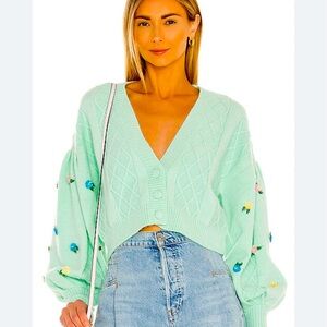 For love and lemons cardigan bright mint very soft